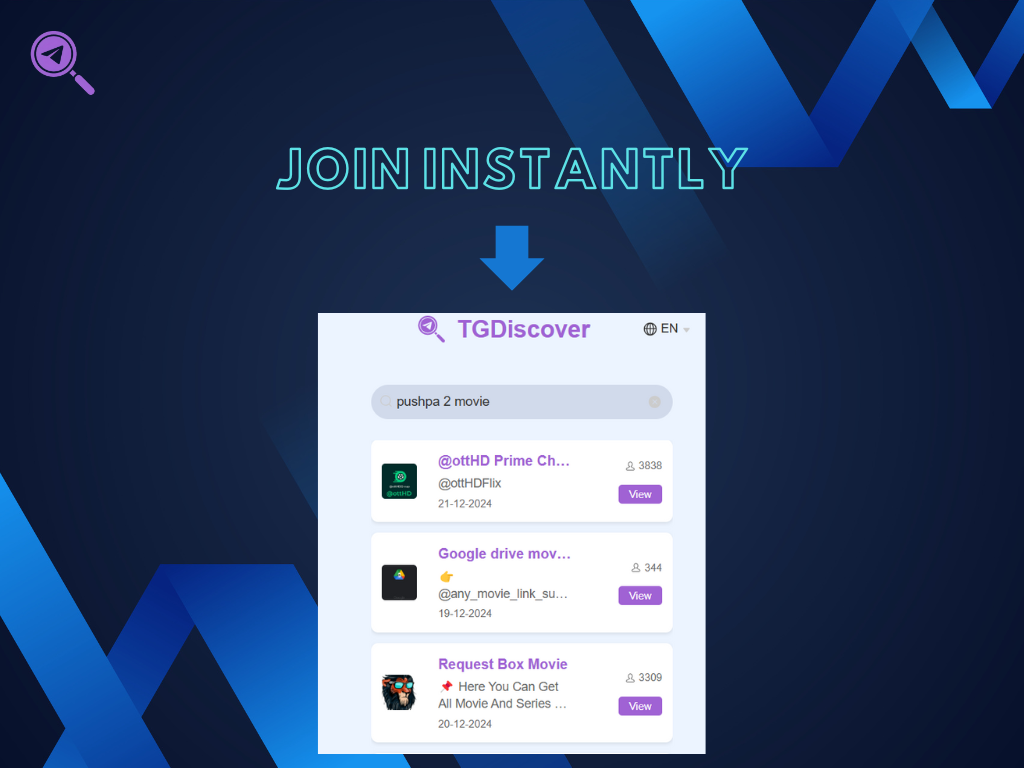 Tgdiscover - Лучшая поисковая система телеграммы (Channel & Group) медиа 2