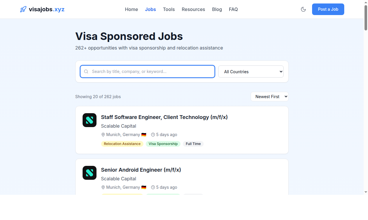 VisaJobs - Visa-Sponsored Tech Jobs gallery image