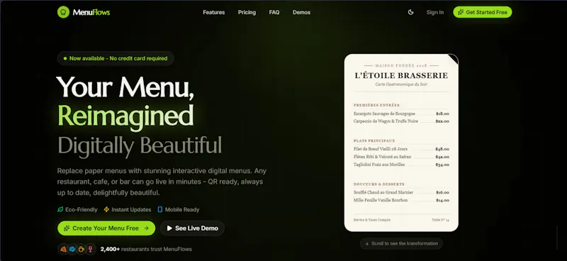 MenuFlows screenshot 1