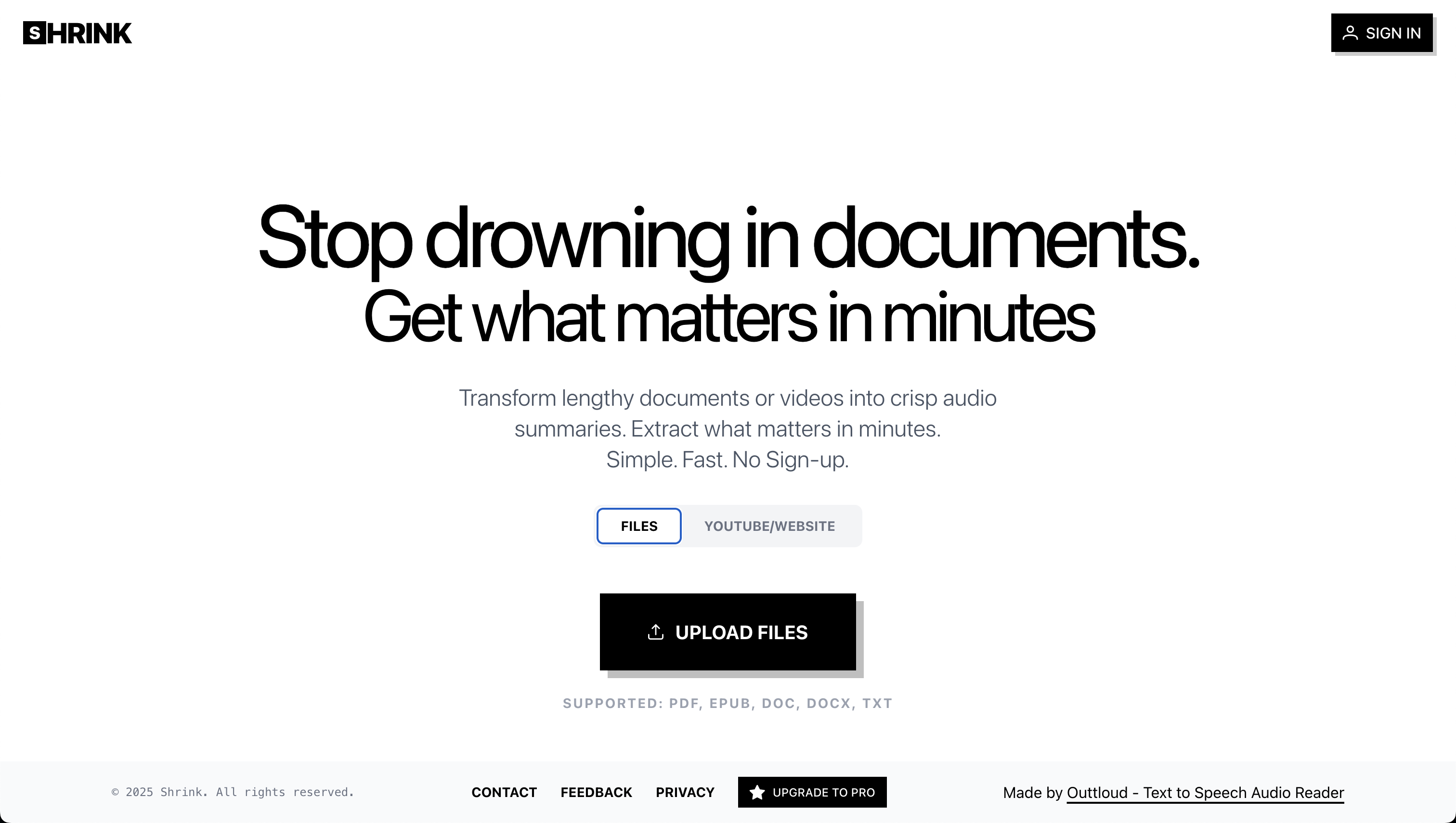 Shrink - Main product screenshot demonstrating key features and user interface