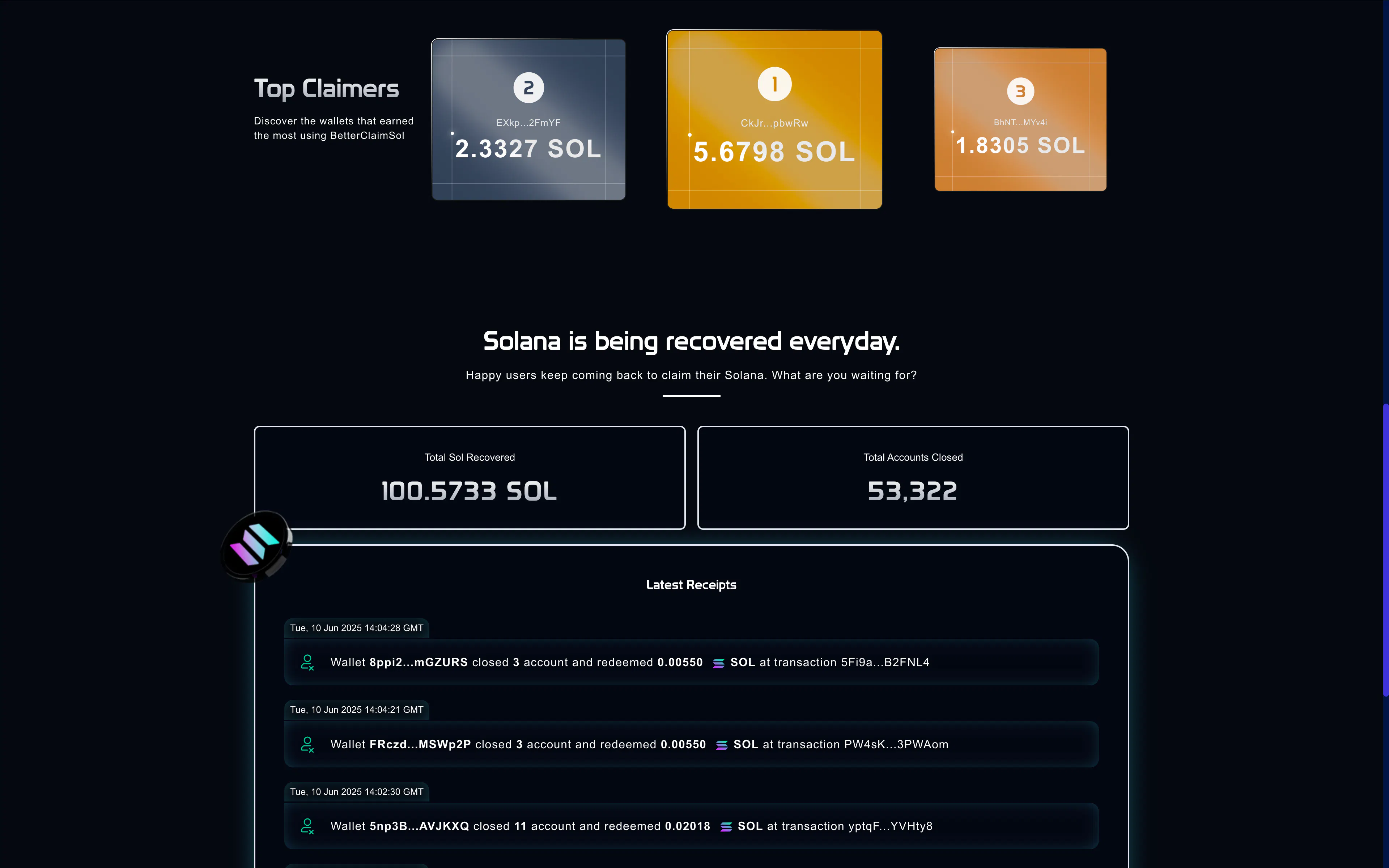BetterClaimSOL gallery image