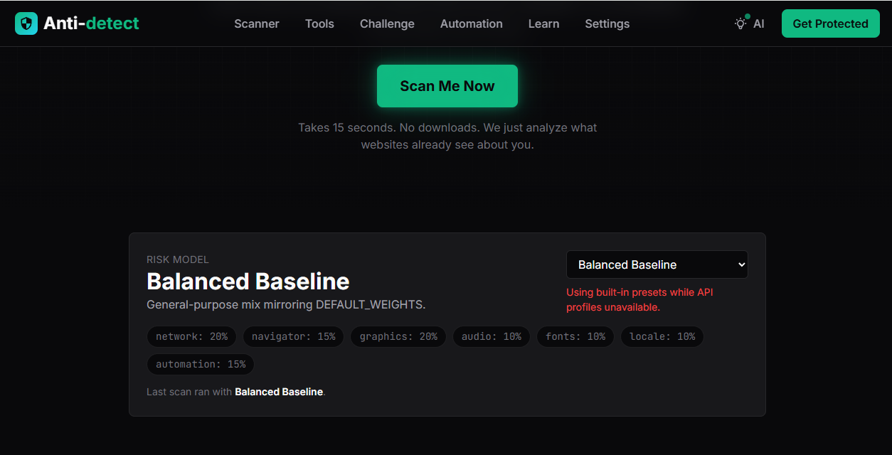 Anti-Detect - Main product screenshot demonstrating key features and user interface