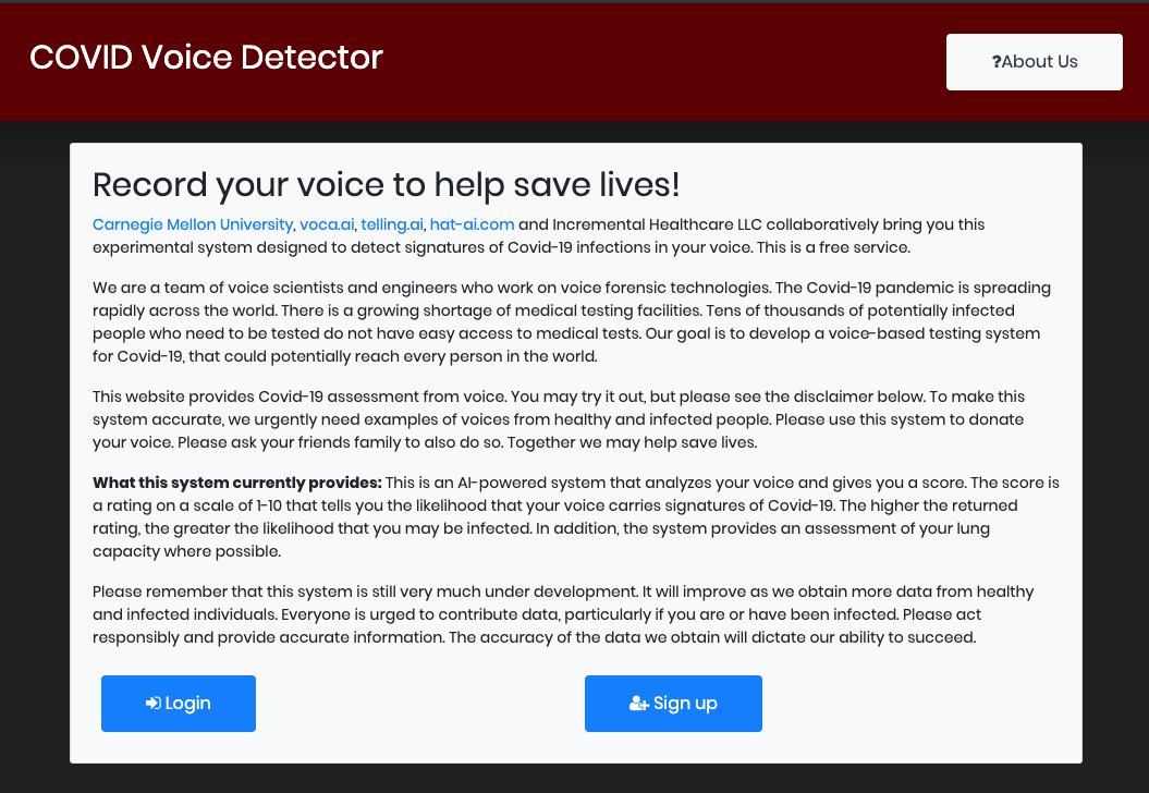 COVID-19 Voice Detector gallery image