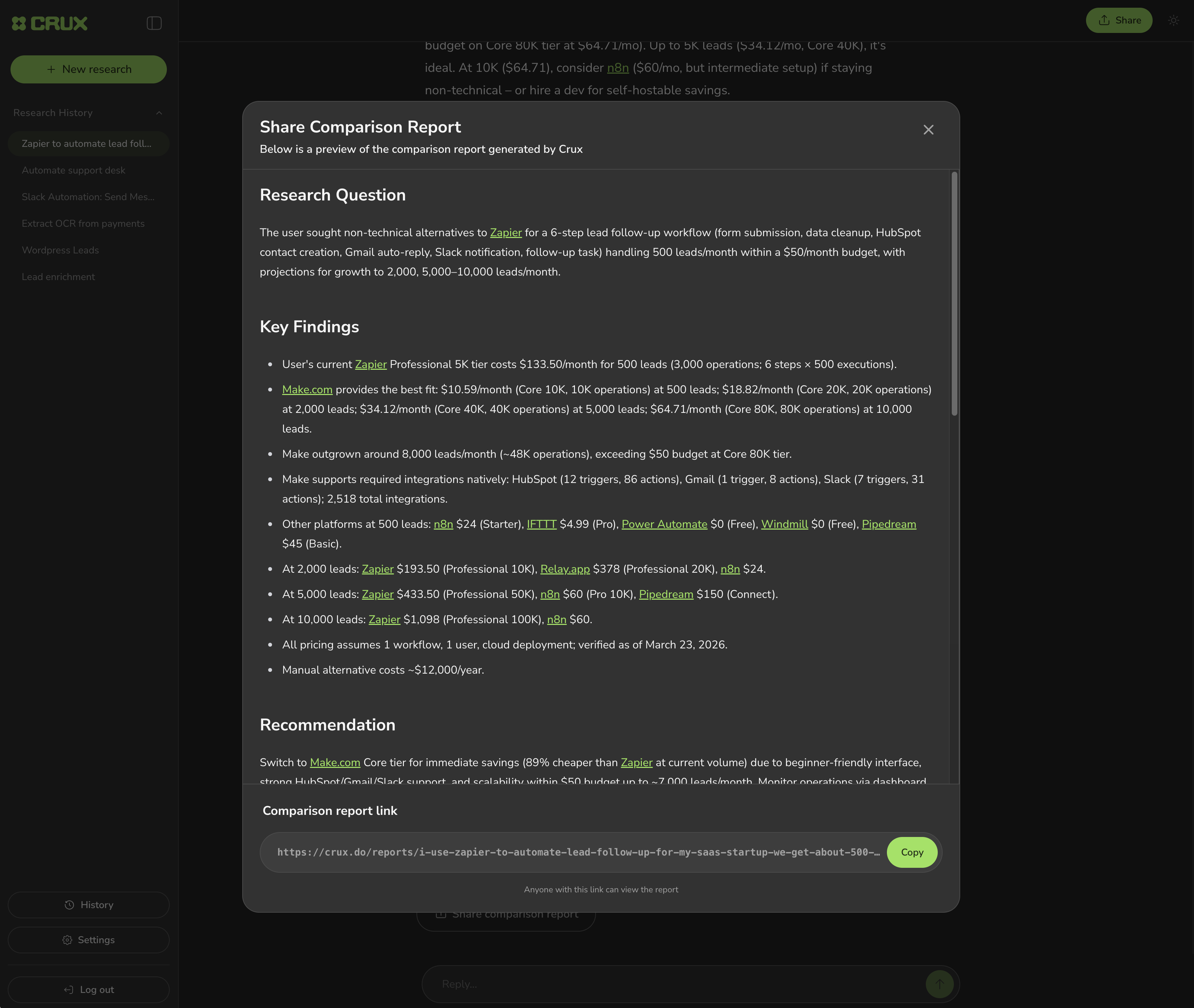 Crux - Compare Workflow Automation Tools gallery image