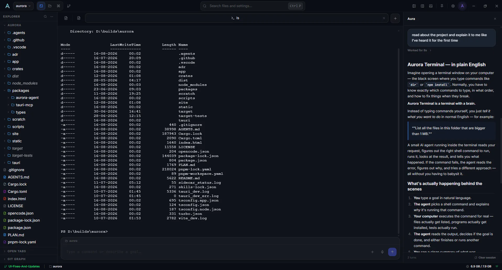 Aurora Agentic Terminal gallery image