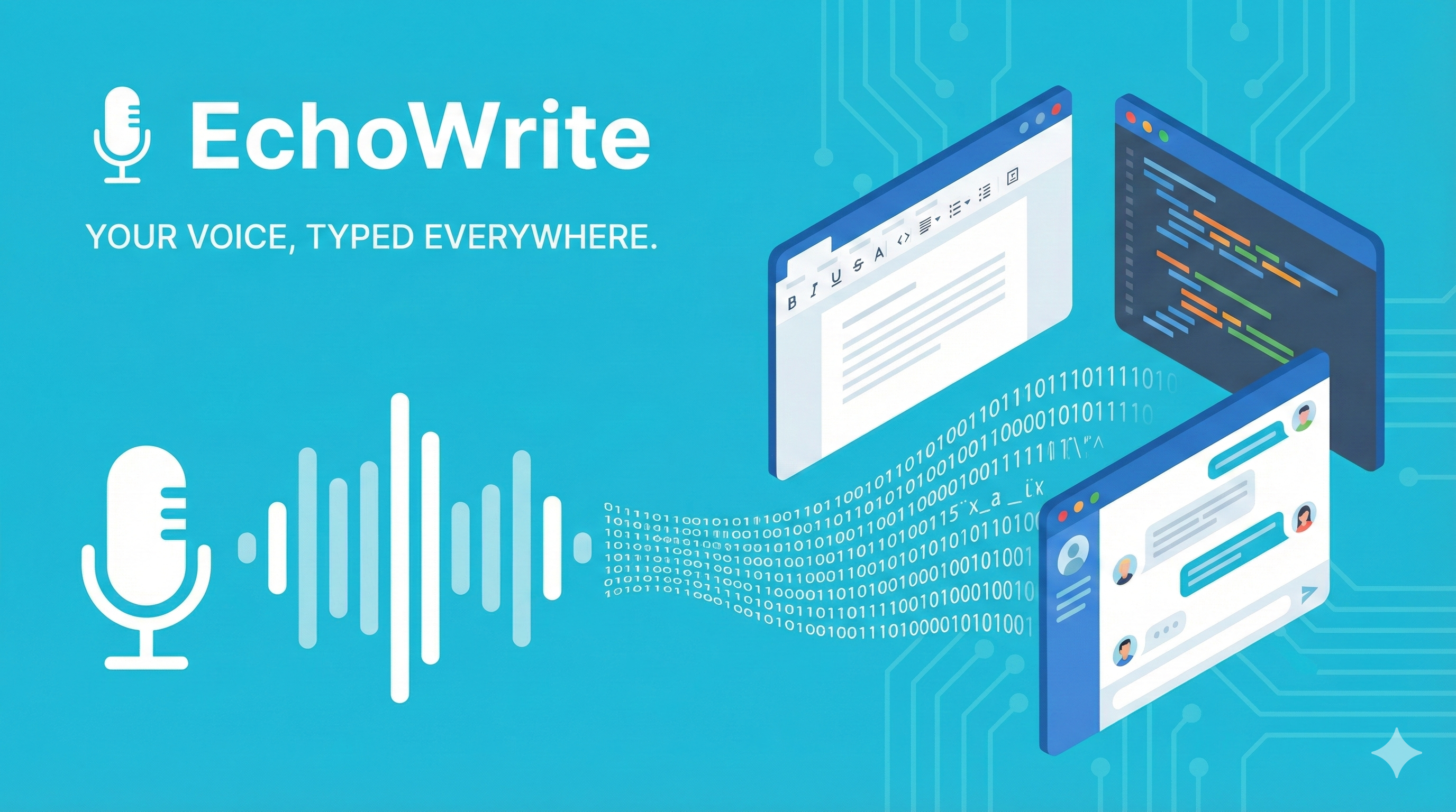 EchoWrite - Main product screenshot demonstrating key features and user interface