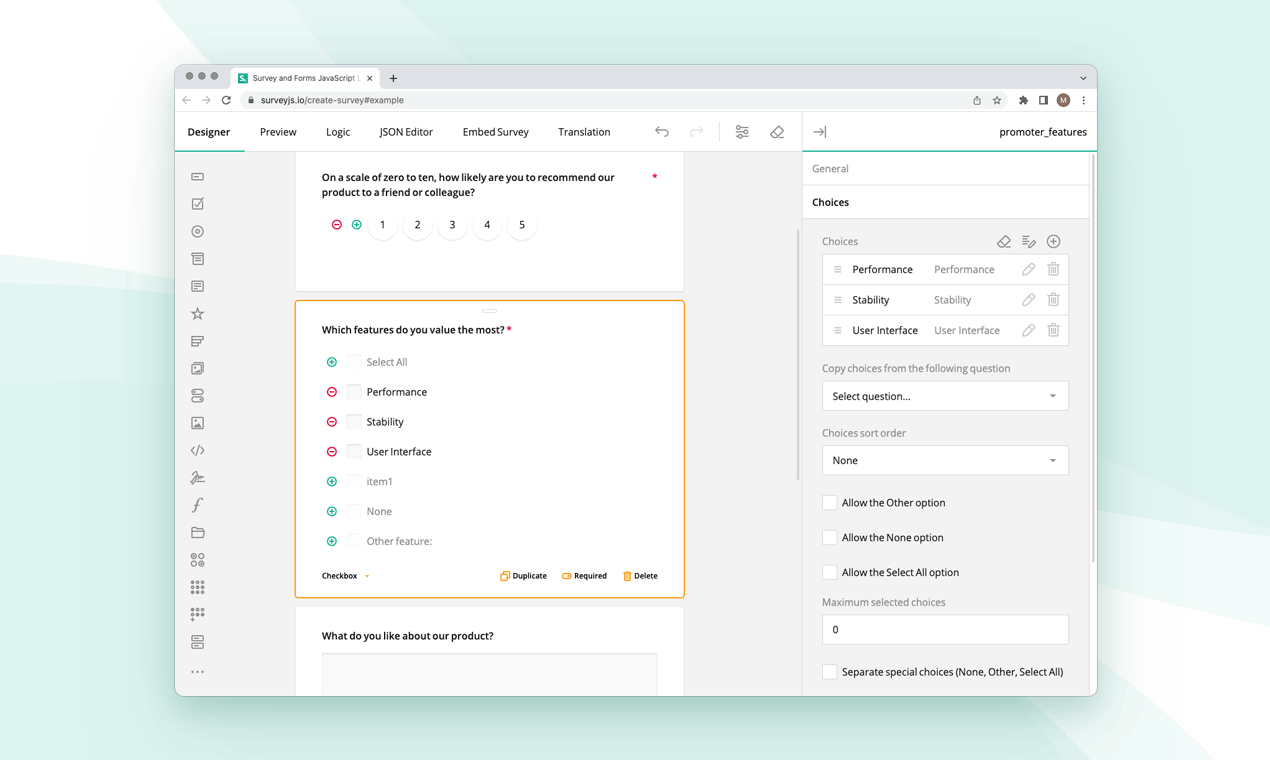 surveyjs - アプリにフォームを作成するための拡張可能なJSライブラリメディア2
