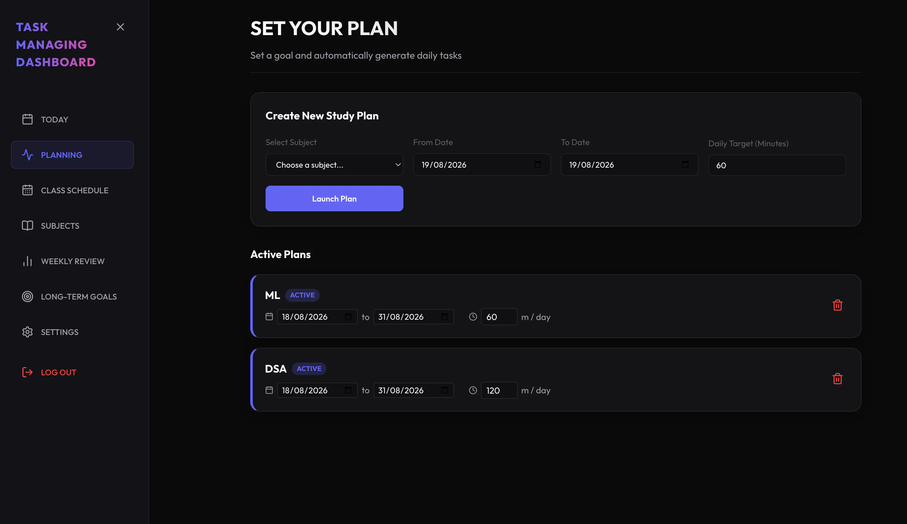 Study Tracker screenshot