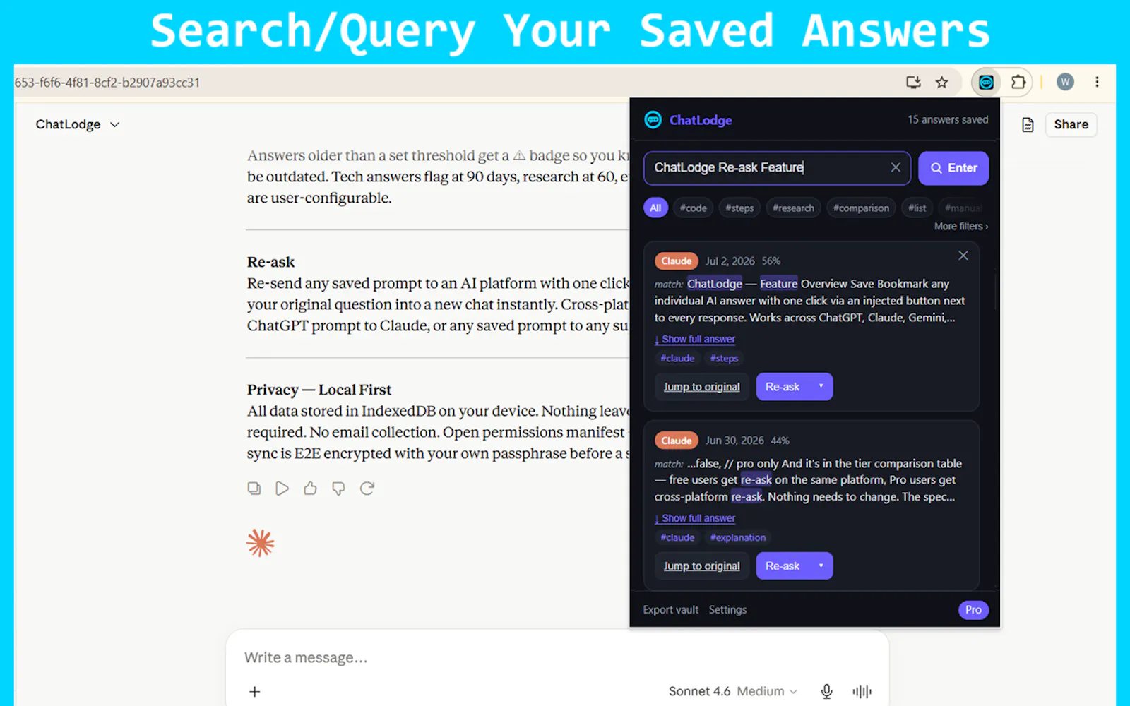 ChatLodge - Save & Search Your AI Chats screenshot 4
