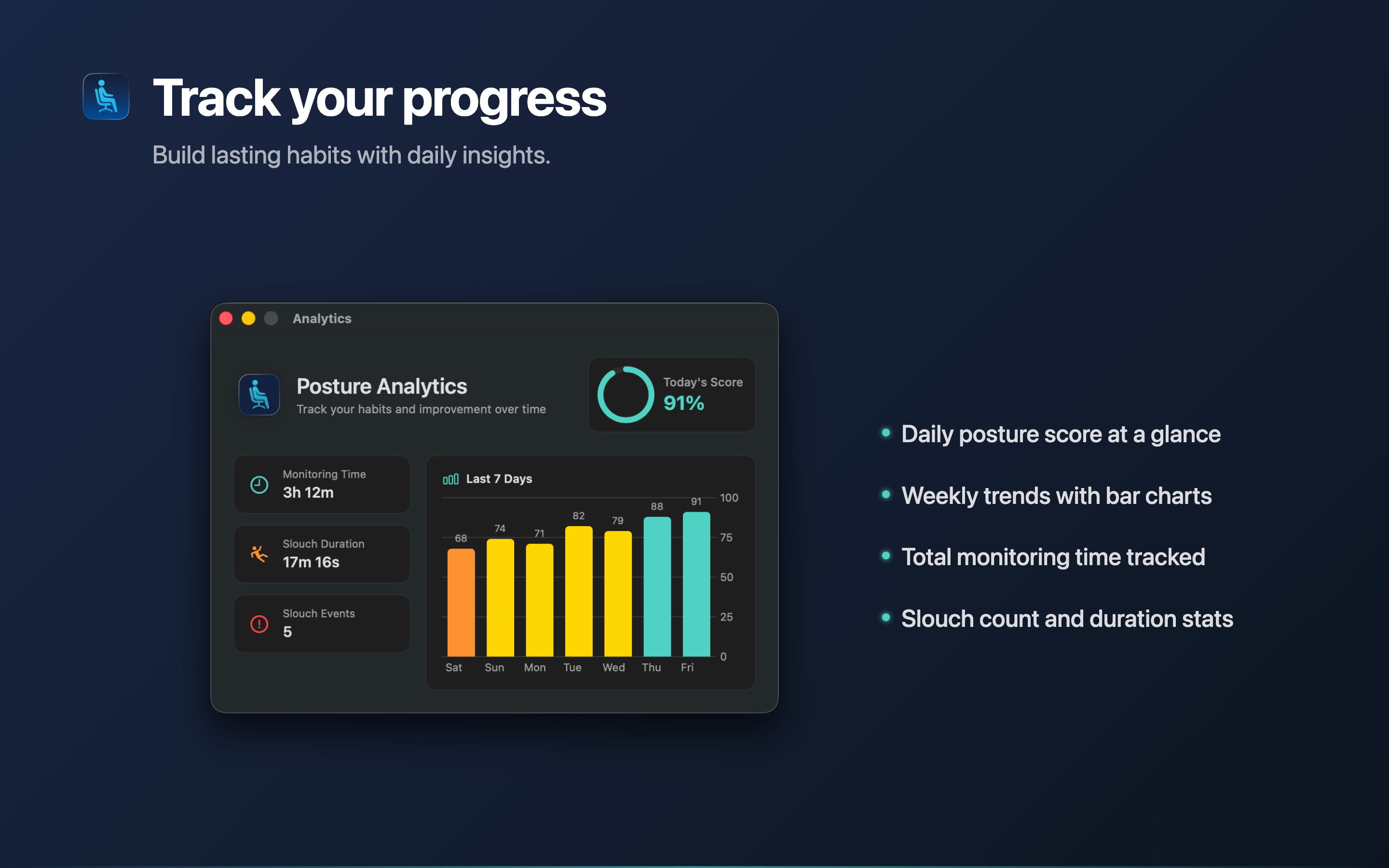 Posturr - Screenshot 3 showing product features and functionality