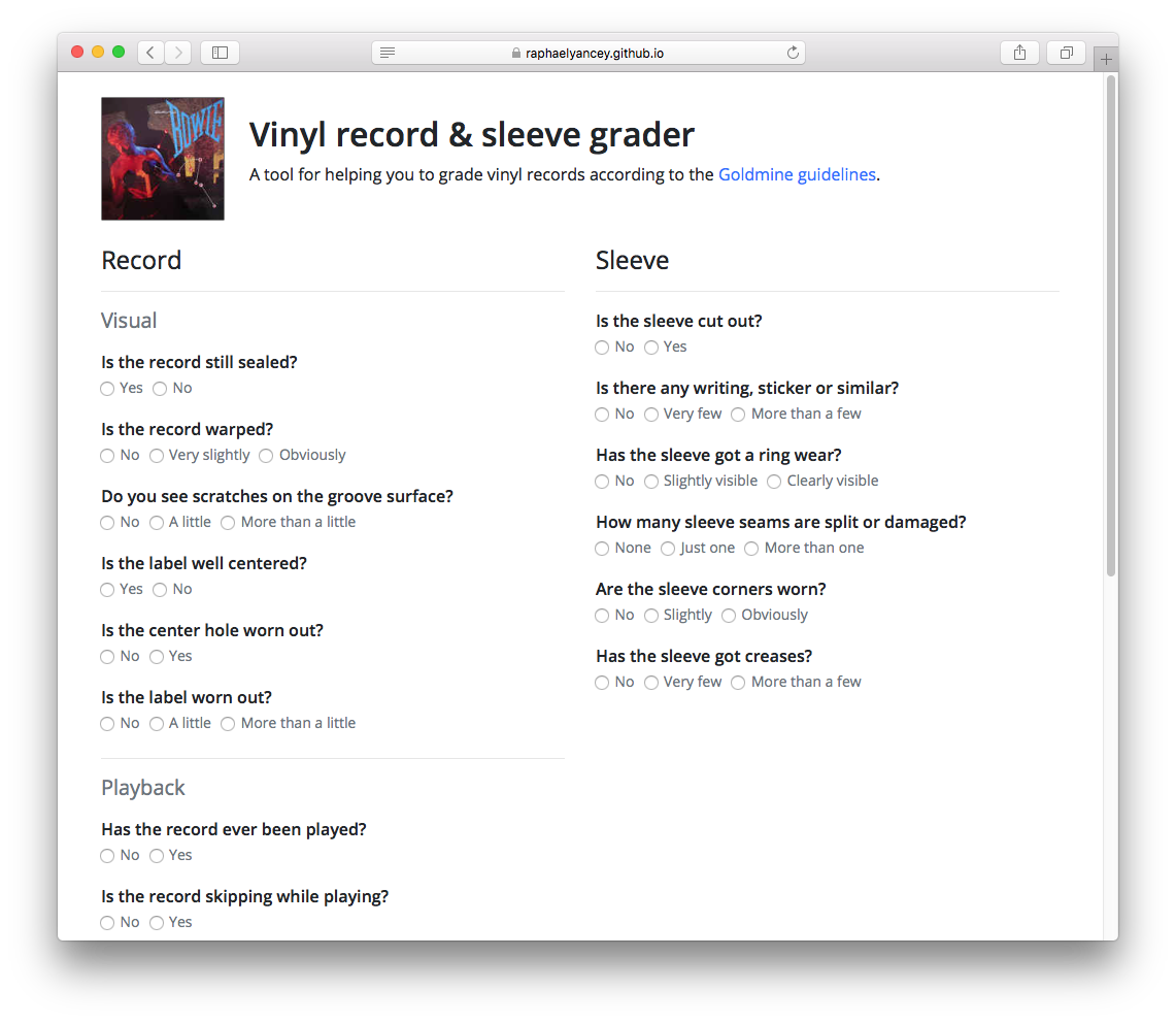 Vinyl Record & Sleeve Grader gallery image