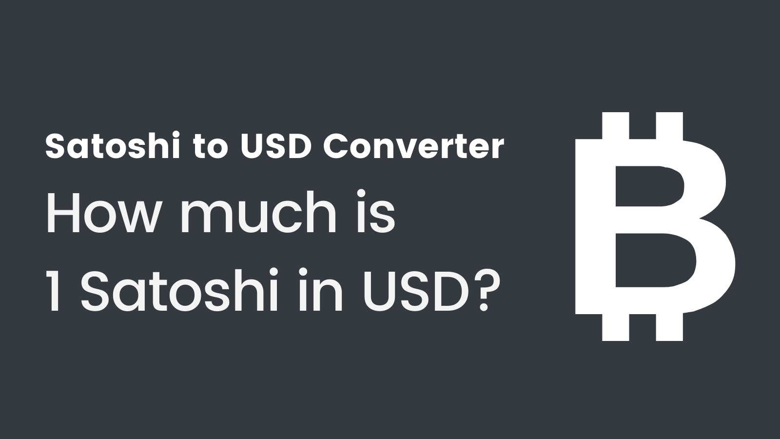 Satoshi to USD Converter media 1