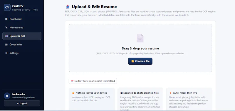 CraftCV screenshot 1