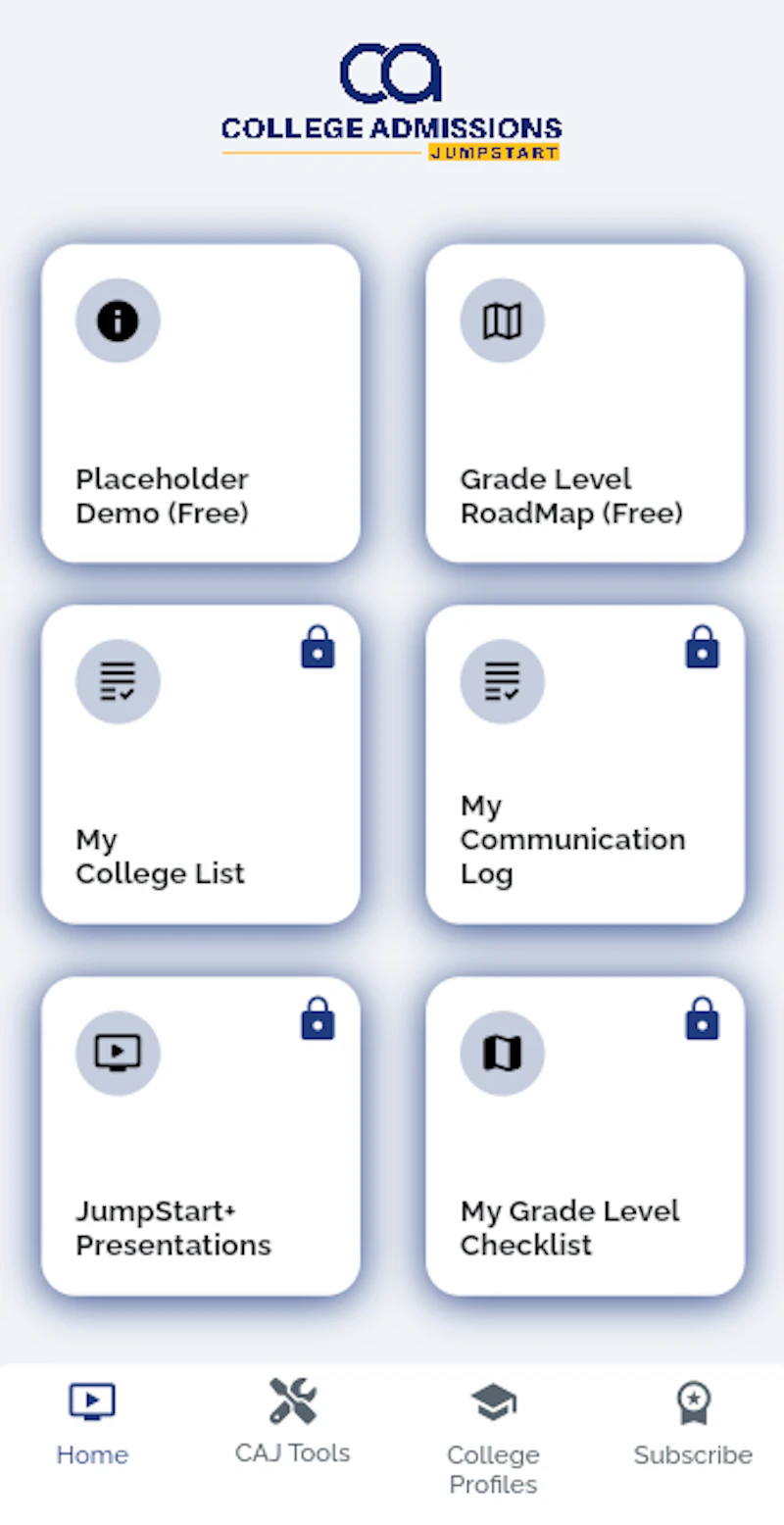 College Admissions JumpStart Mobile App screenshot 1