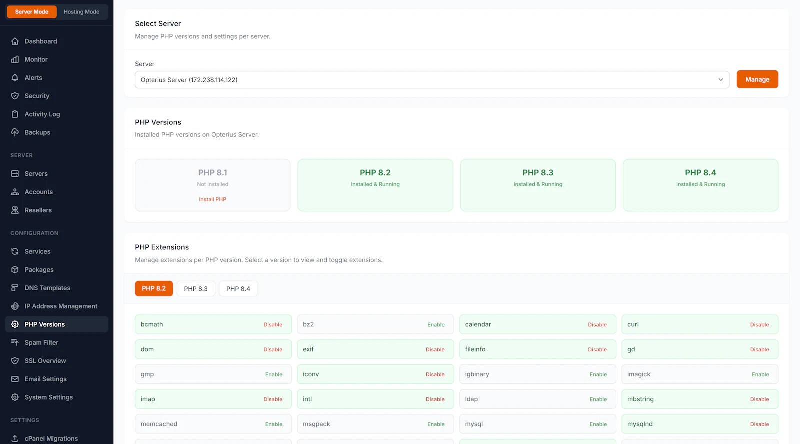 Opterius - Modern Web Hosting Panel screenshot 6