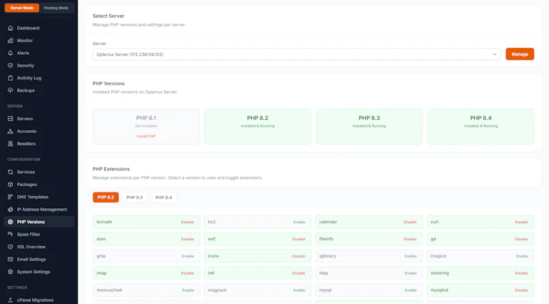 Opterius - Modern Web Hosting Panel screenshot 6