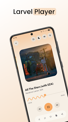 Larvel Player: Music player - Main product screenshot demonstrating key features and user interface