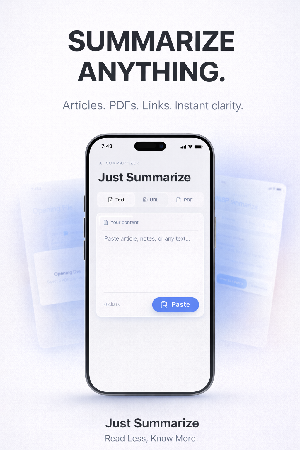 JustSummarize  - Main product screenshot demonstrating key features and user interface