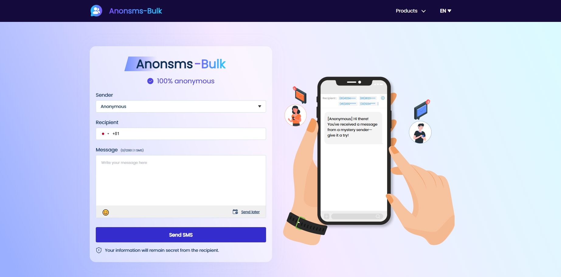 anonsms-bulk - 대량 SMS 전송, SMS 폭격기, 벌크 SMS. 미디어 1