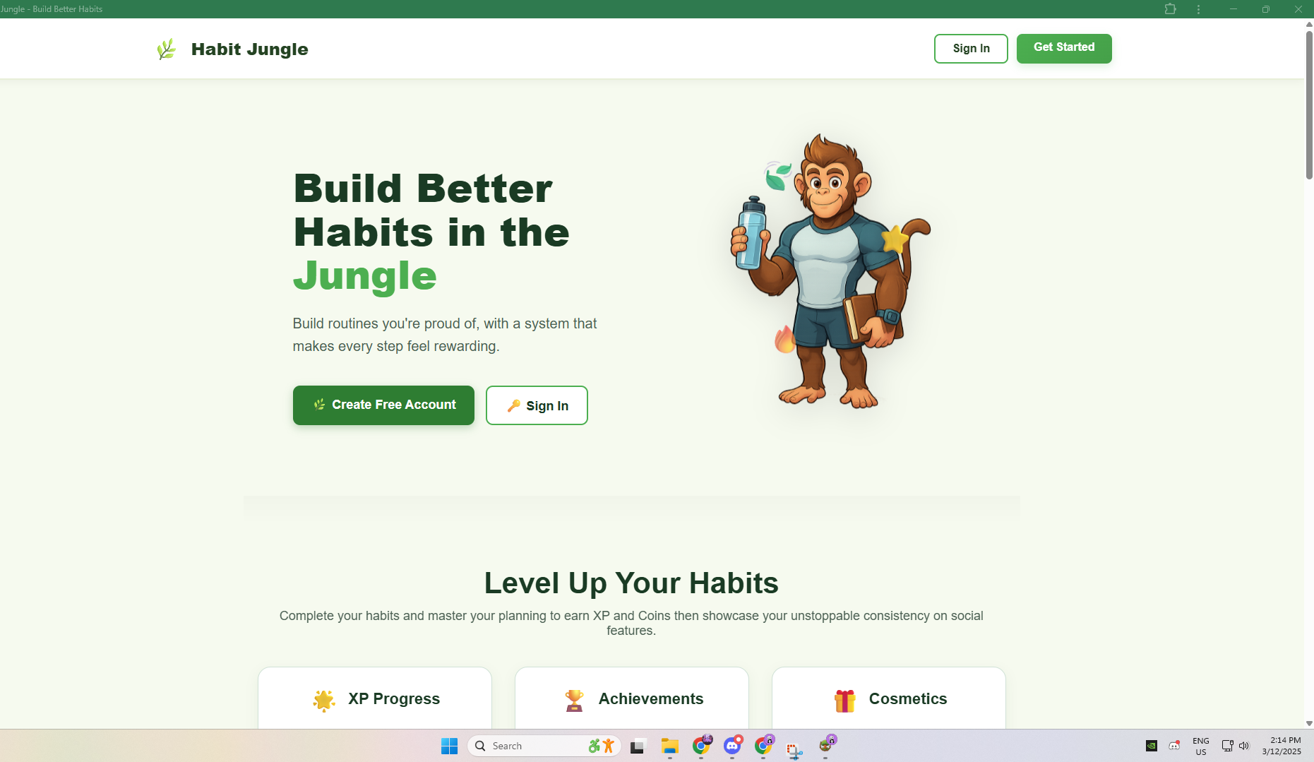 Habit Jungle - Main product screenshot demonstrating key features and user interface