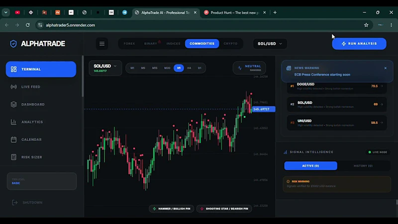 Alphatrade AI screenshot 1 (video preview)