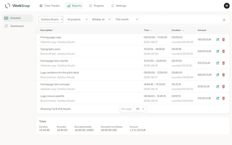 WorkSnap screenshot 3