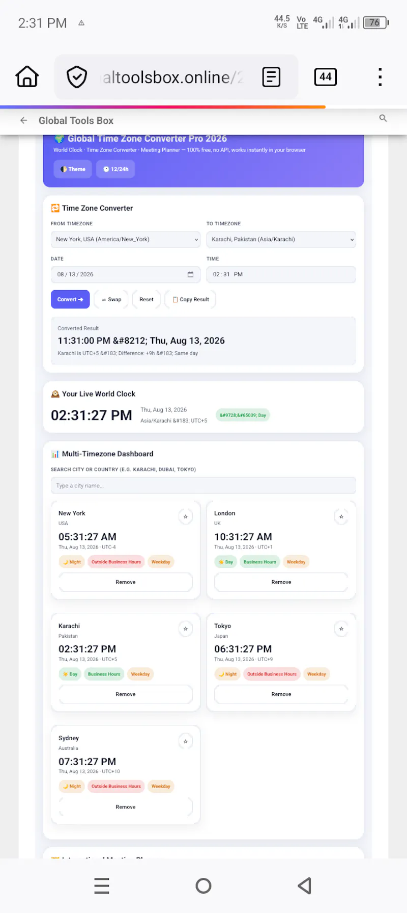 Global Time Zone Converter screenshot 7