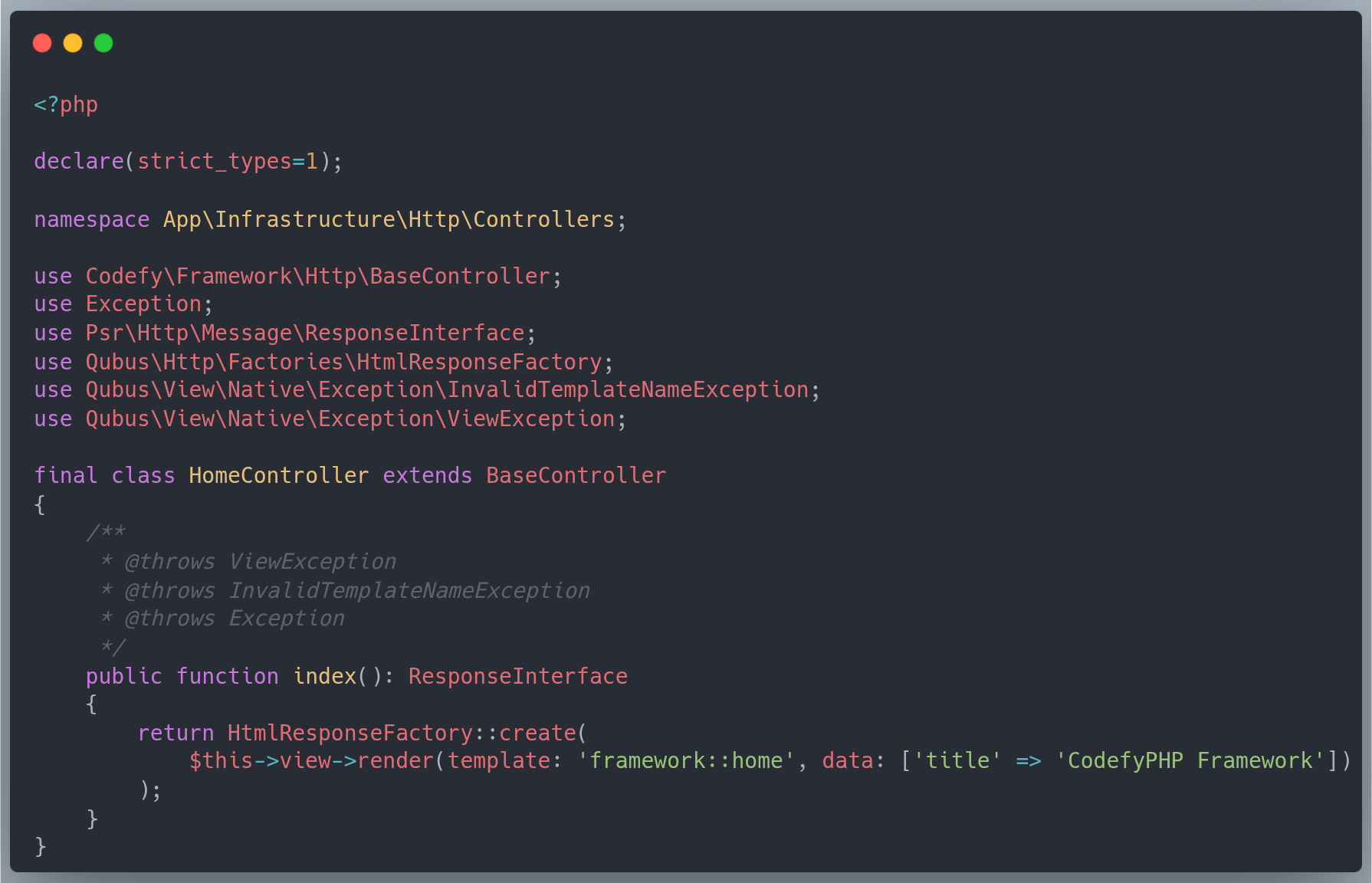CodefyPHP Framework gallery image