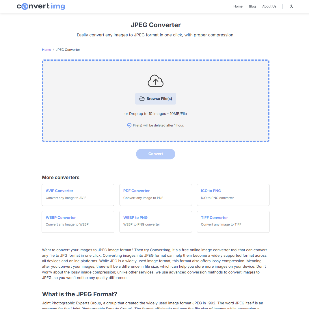 Free Image Converter - ConvertImg.com - Screenshot 4 showing product features and functionality