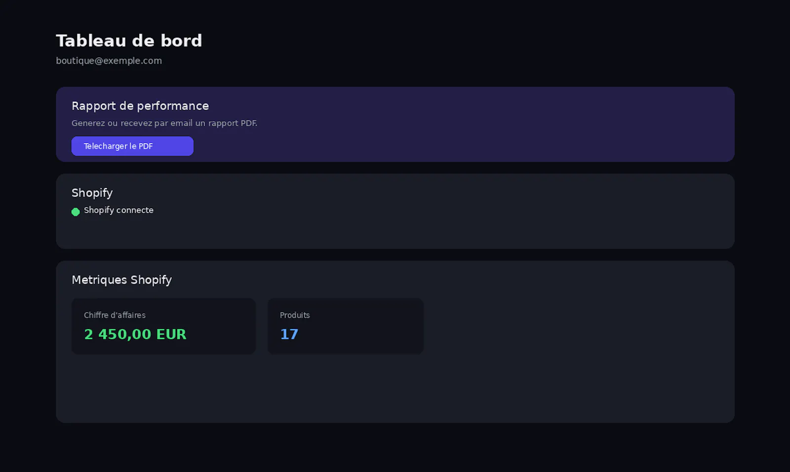 Reporting SaaS screenshot 1