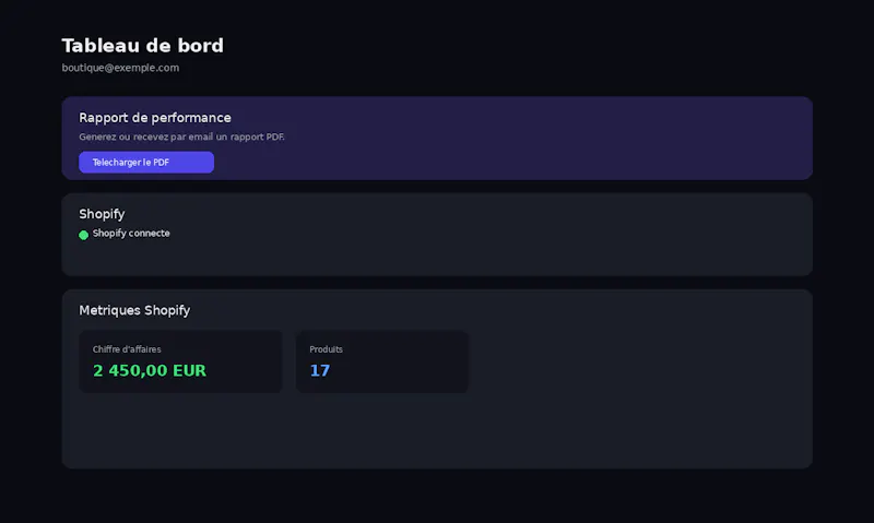 Reporting SaaS screenshot 1