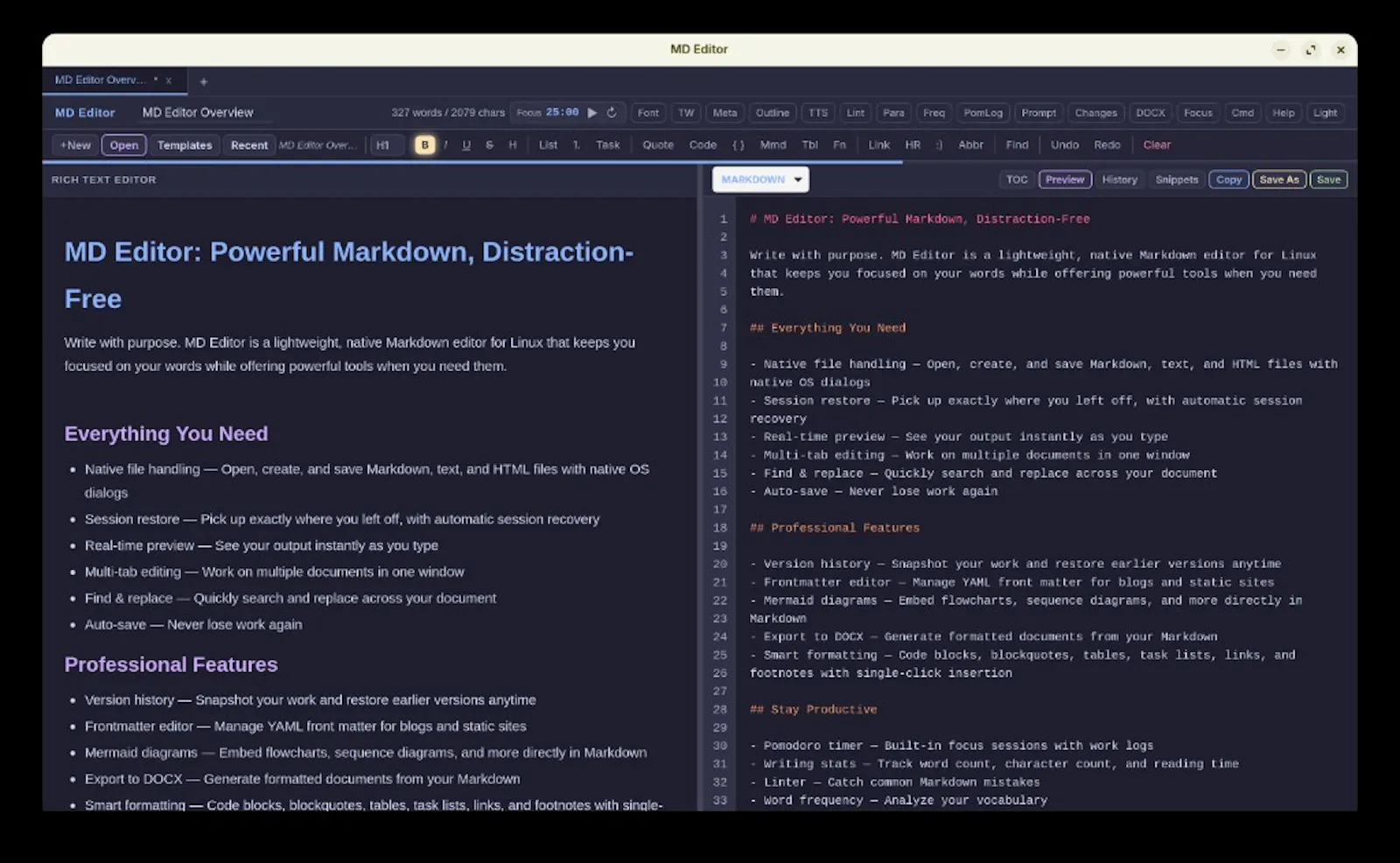 MD Editor screenshot 2