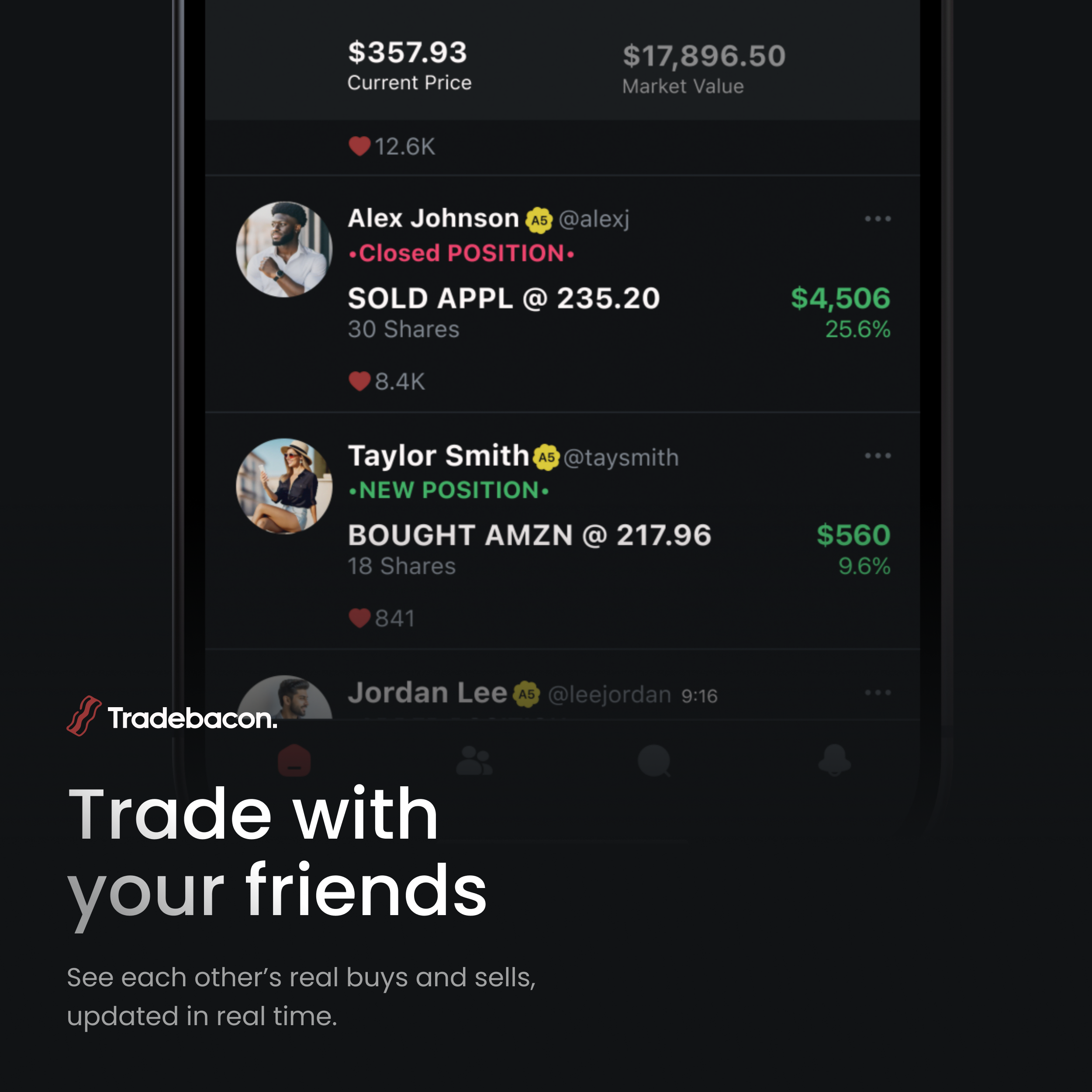 Tradebacon - Main product screenshot demonstrating key features and user interface