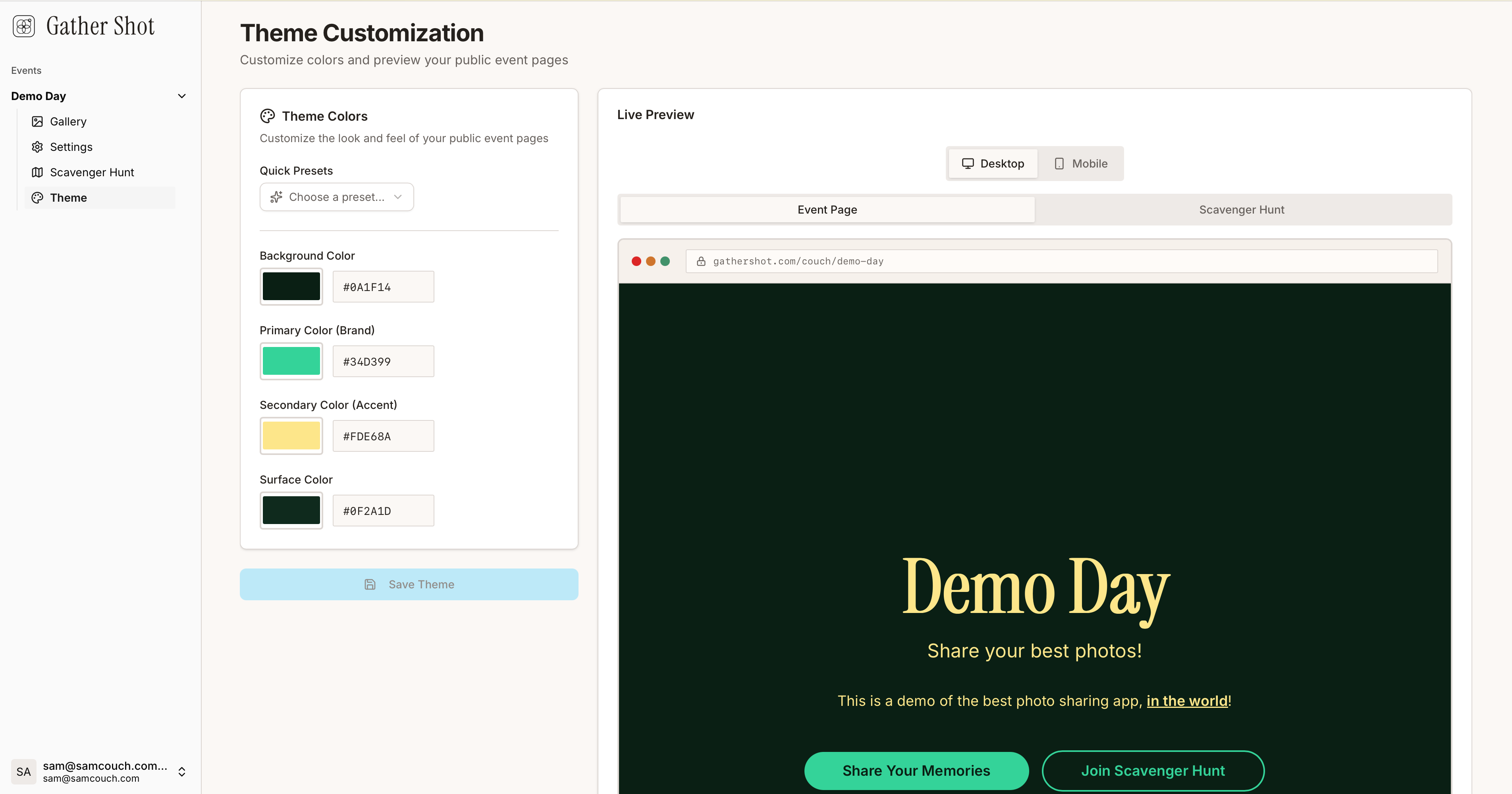 Gather Shot - Screenshot 2 showing product features and functionality