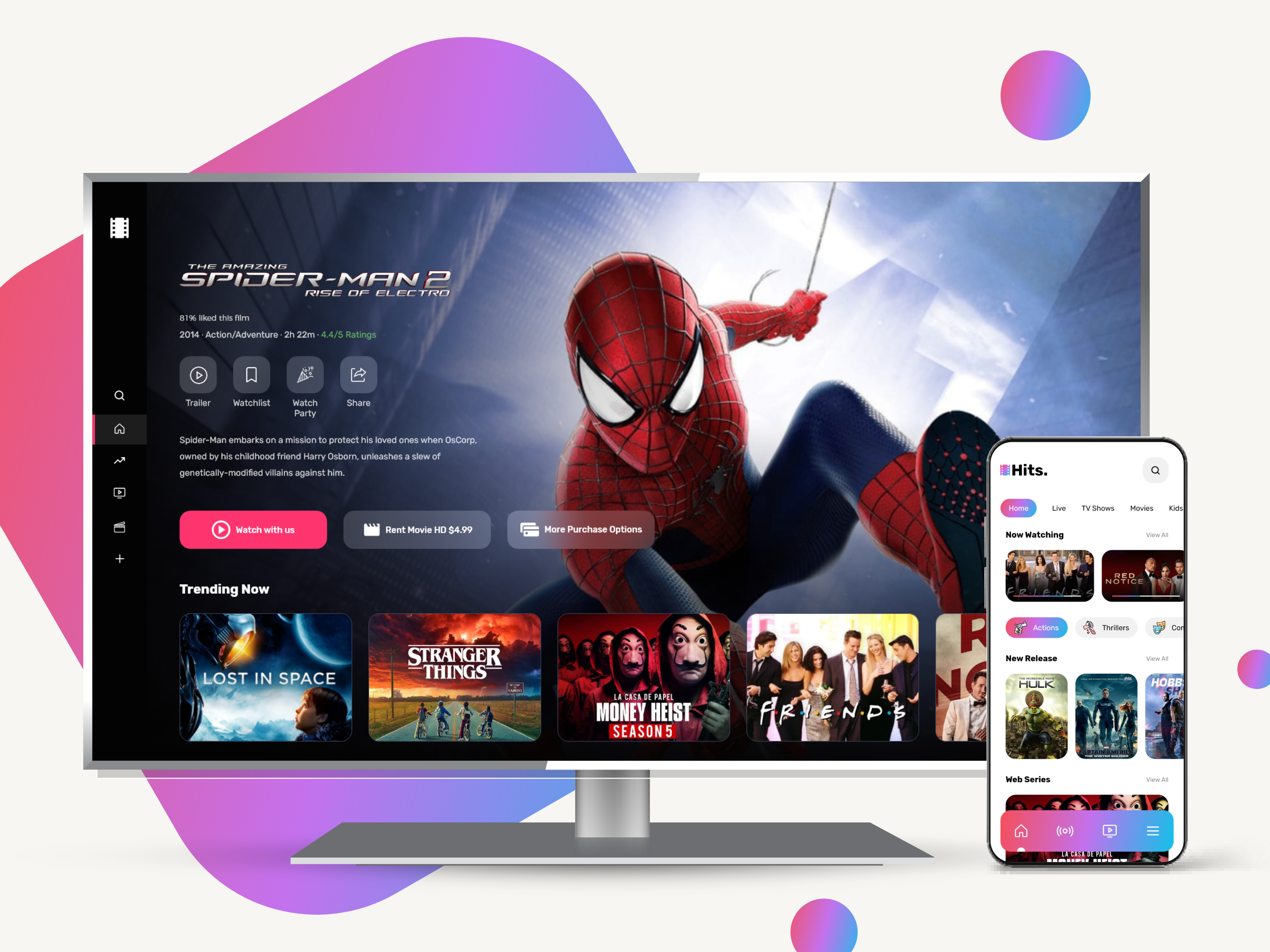 PlatformApp設計 - ott for TV和Mobile為您帶來了無數的內容選擇 media 1
