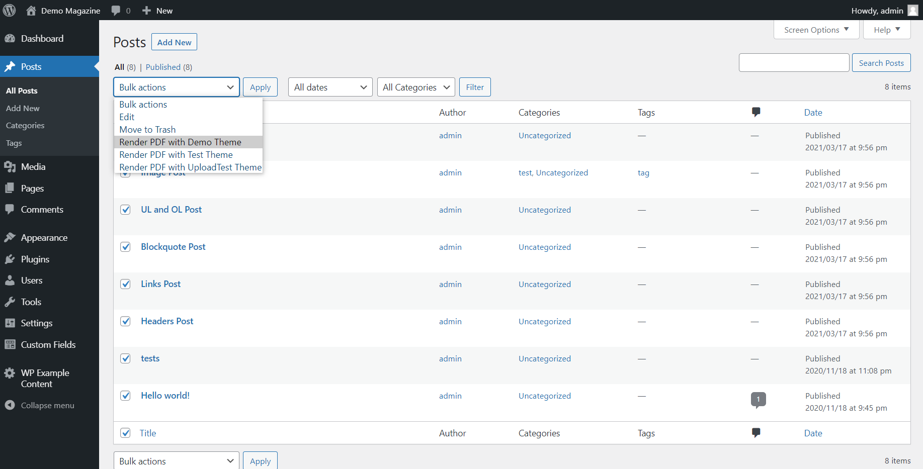 Magazine a WordPress Plugin for PrintCSS gallery image