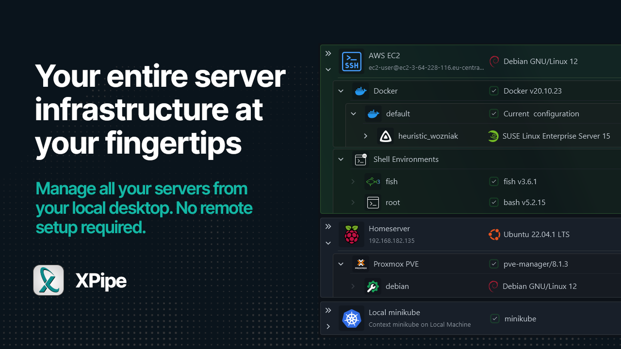 startuptile XPipe-A central server connection hub for your desktop