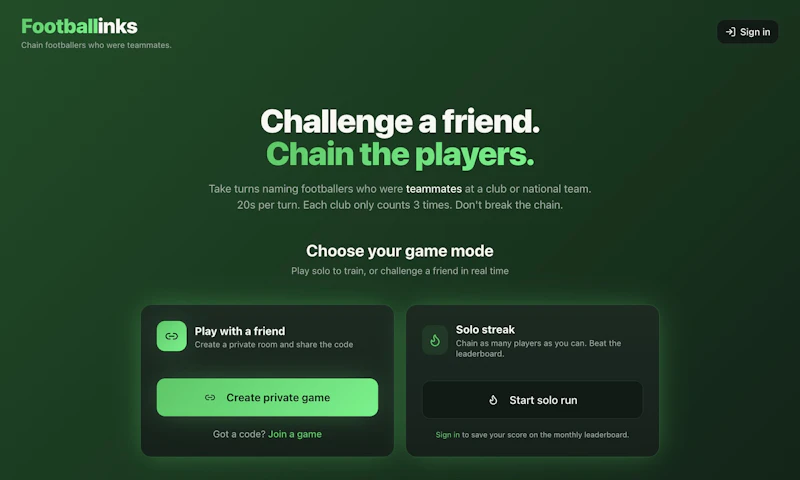 Footballinks screenshot 1