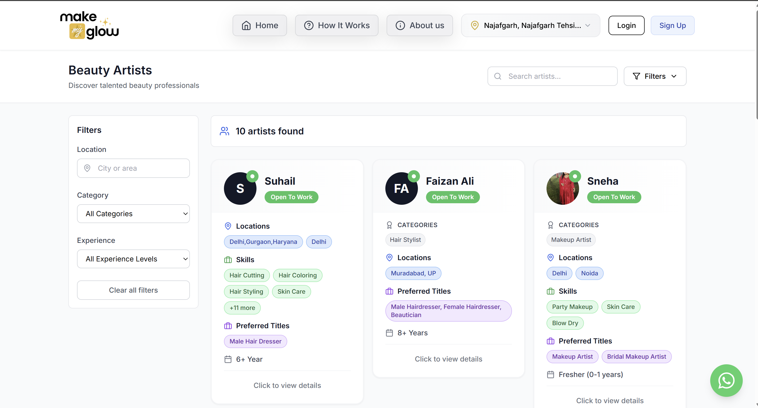 Make My Glow - Screenshot 2 showing product features and functionality