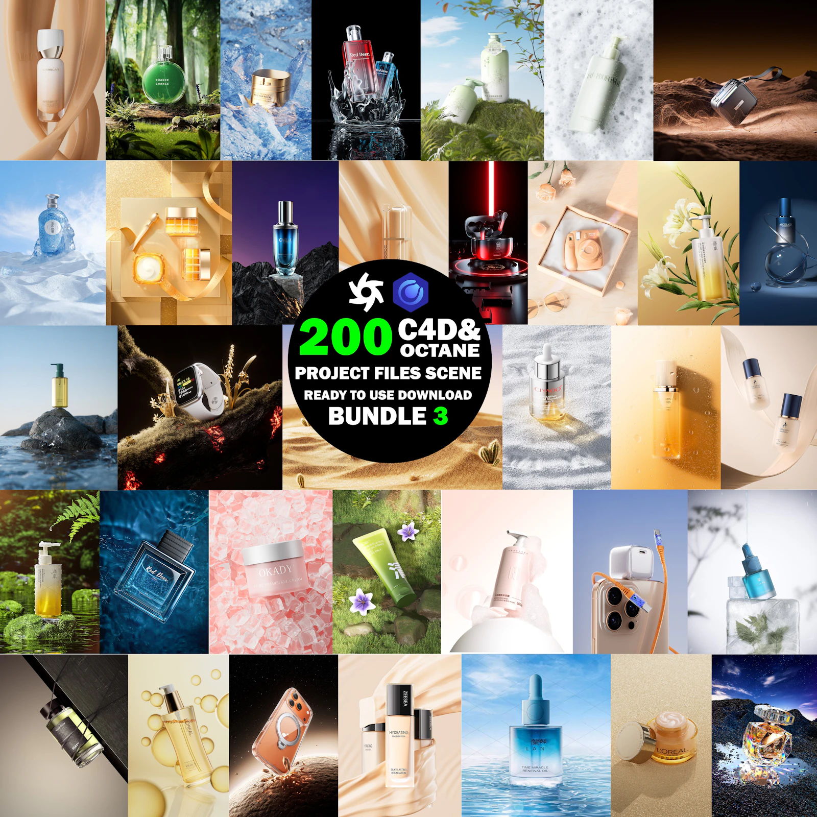 C4D & Octane Bundle 3 200 project files screenshot 1