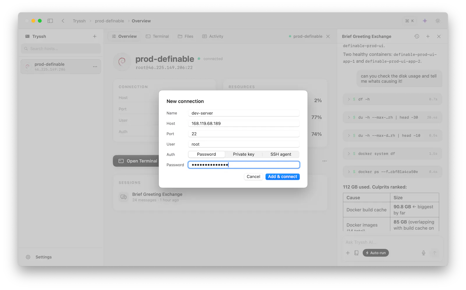 Tryssh screenshot 3