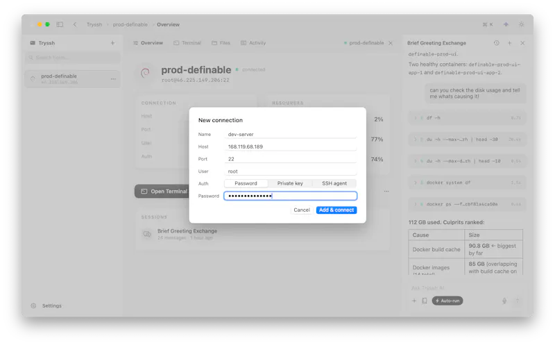 Tryssh screenshot 3