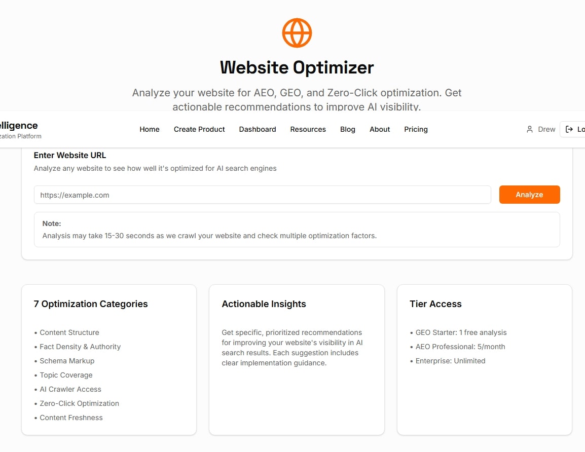 AEO Optimizer - Screenshot 5 showing product features and functionality
