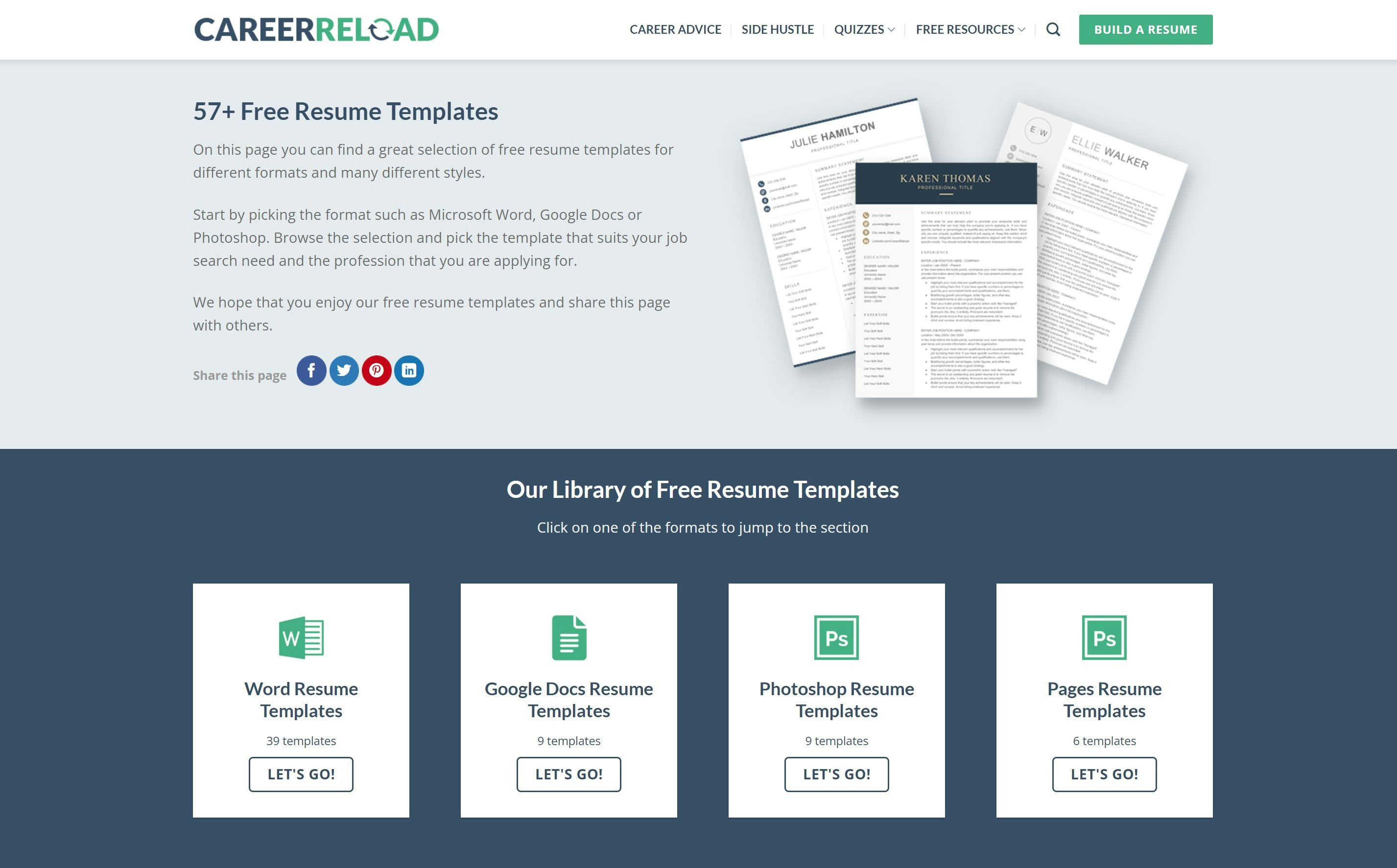 Free Resume Template Downloads gallery image
