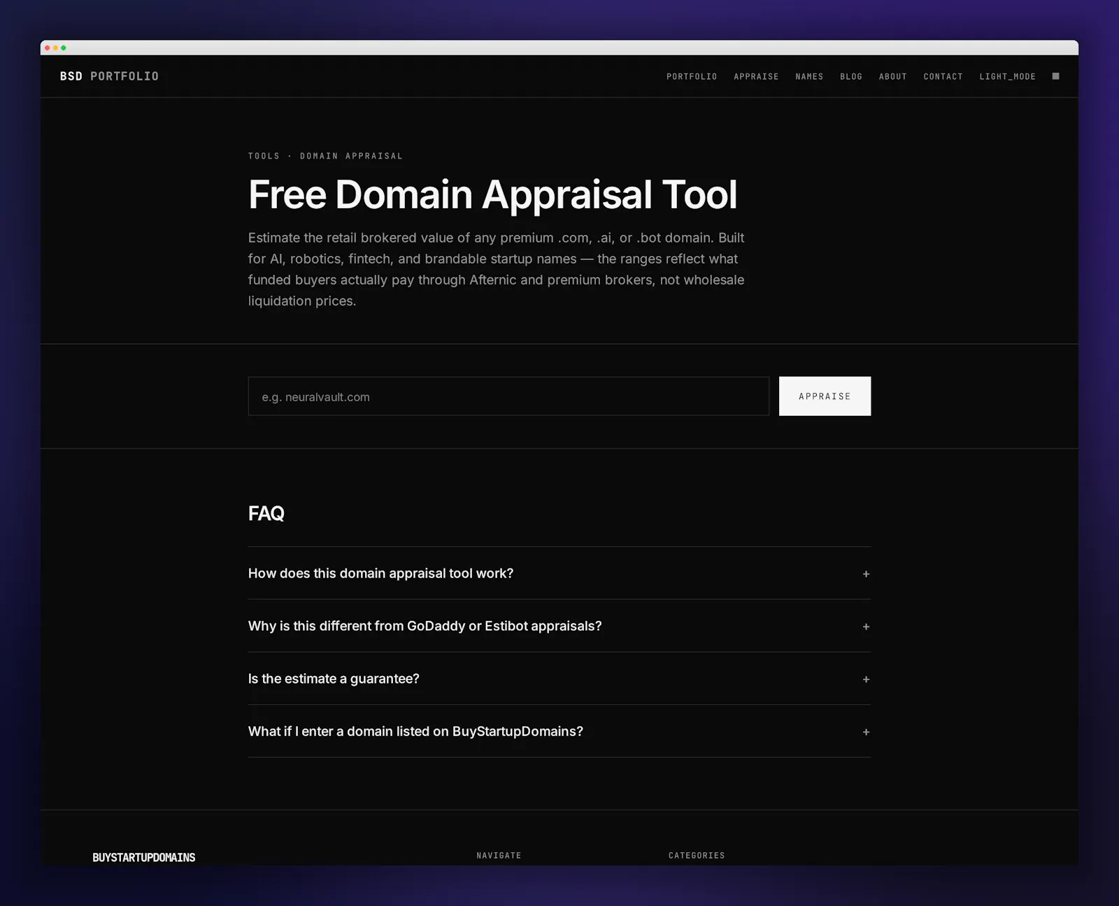 BuyStartupDomains screenshot 2