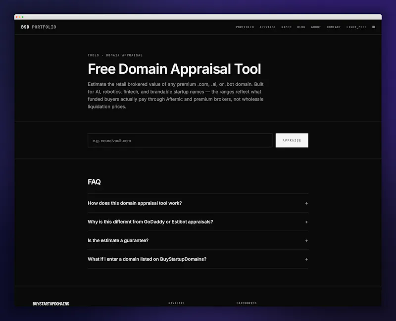 BuyStartupDomains screenshot 2