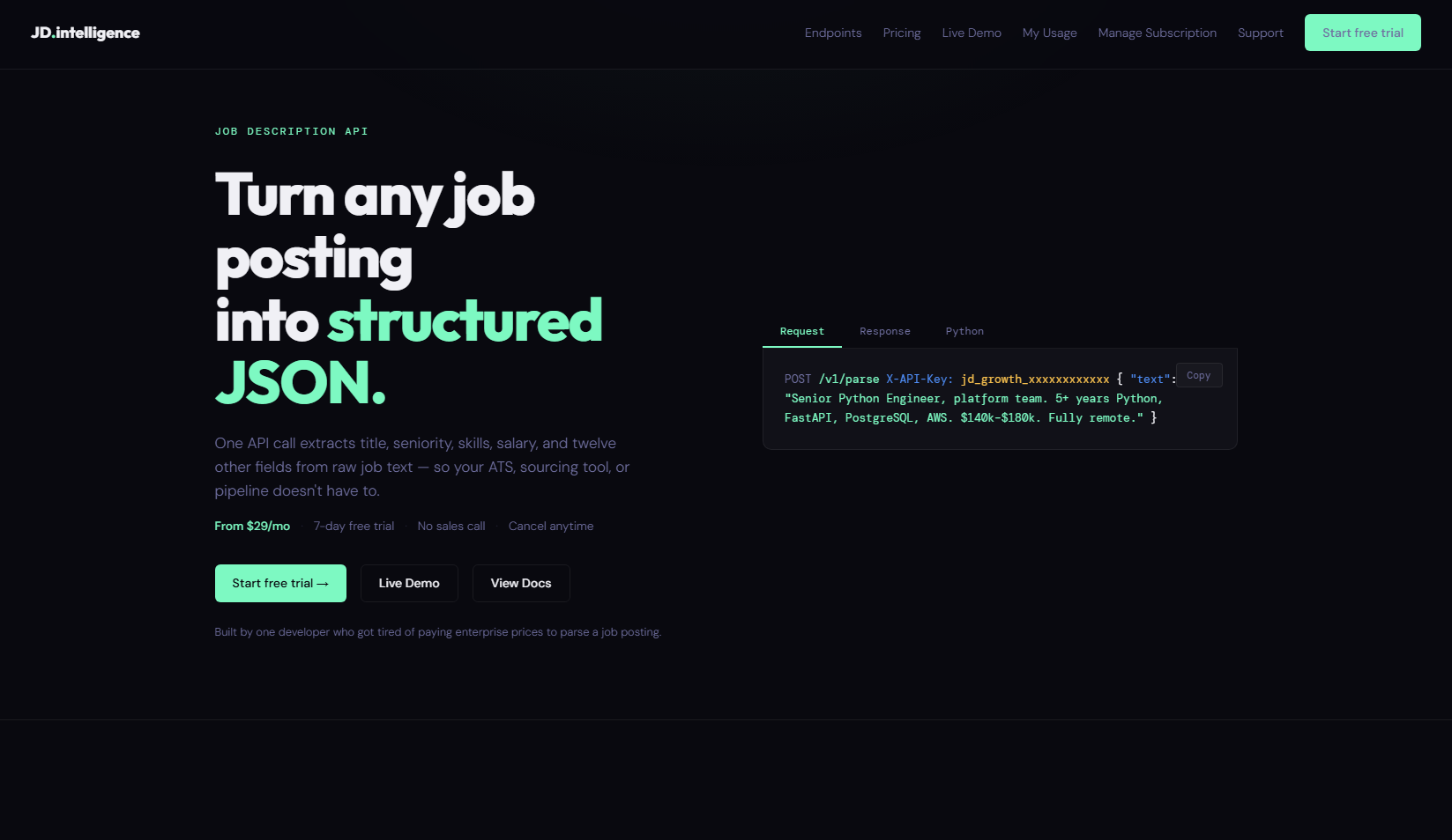 JD Intelligence — Job Description API gallery image