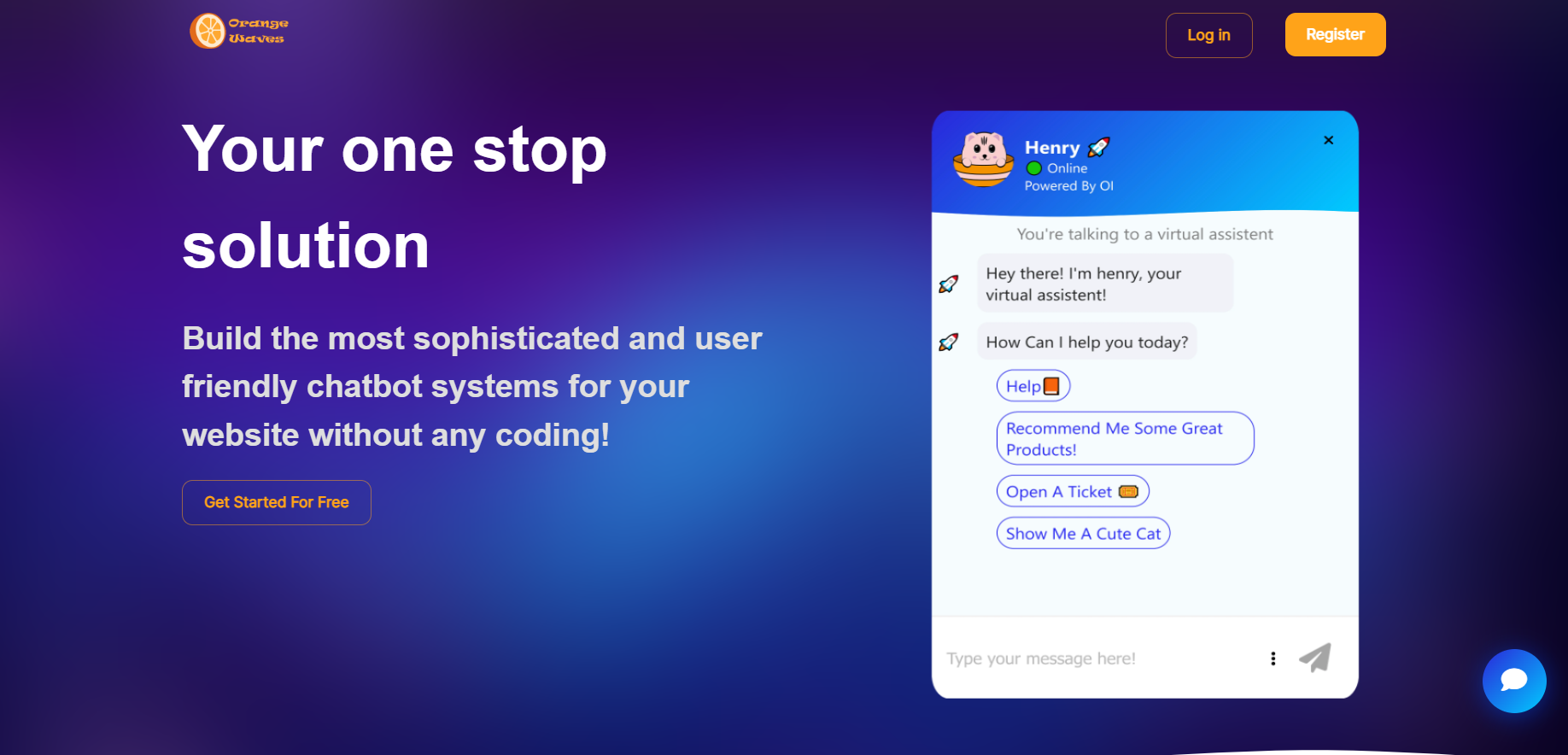 Oranjewavesai - Geen codewebsite Chatbot Development Platform! media 1