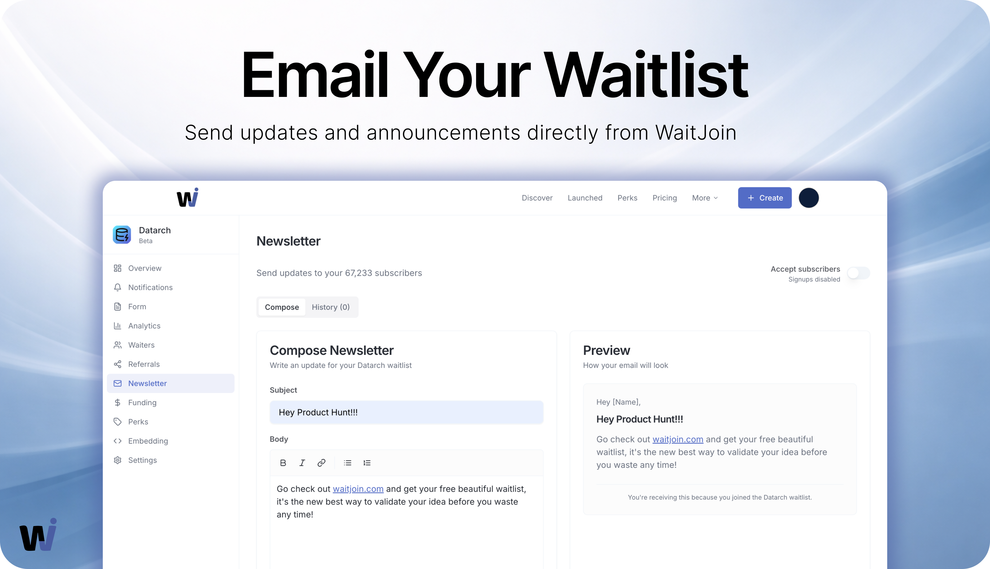 WaitJoin - Screenshot 5 showing product features and functionality