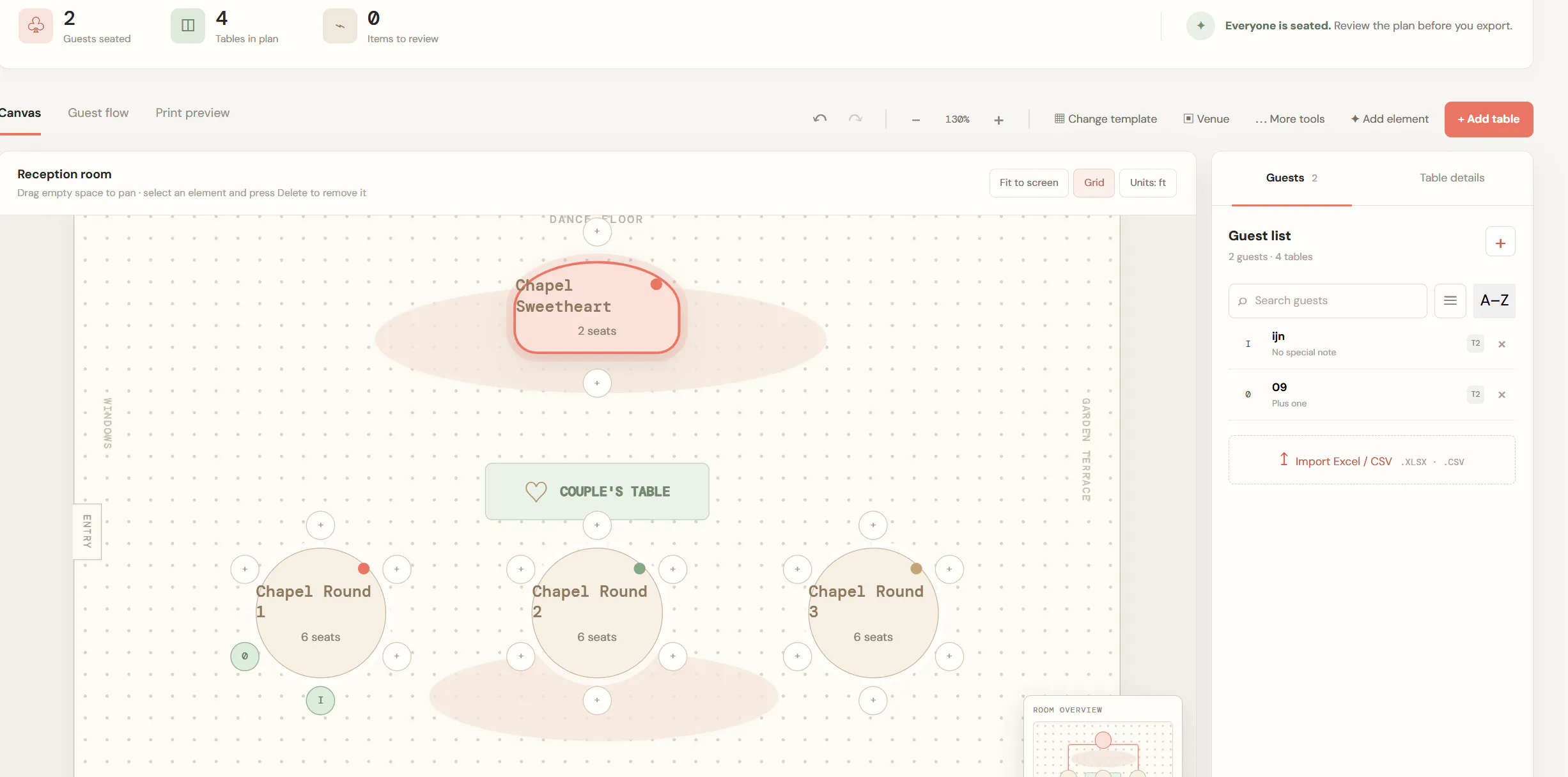 wedding seating chart gallery image
